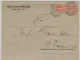 Dt. Abstimmungsgebiete, Oberschlesien, 1920, Mi.- Nr.: 16 + 20 als MiF auf Fernbrief von Königshütte nach Bautzen