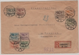 Dt. Abstimmungsgebiete, Oberschlesien, 1920, Mi.- Nr.: 13- 21 als EF auf R.- Fernbrief von Leobschütz nach Breslau