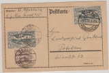 Dt. Abstimmungsgebiete, Oberschlesien, 1922, Mi.- Nr.: 19 + 22 (2x) als MiF auf Fernpostkarte von Cosel nach Potsdam