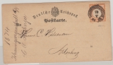 DR, Brustschilder, 1874, Mi.- Nr.: 18, als EF auf Fernpostkarte von Johanngeorgenstadt (AD!) nach Altenburg