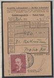 B + M, 1945, Mi.- Nr.: 139 als EF auf Einlieferungsschein für 1 Wertbrief      Sehr seltene Verwendung!!! RR!