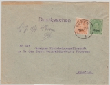Eupen, 1921, Mi.- Nrn.: 1 + 3 AII in MiF auf Drucksachen- Fernbrief von Eupen nach Eynatten