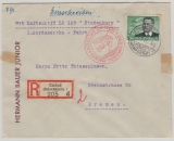 DR, 1936, Mi.- Nr.: 538 als EF auf Zeppelinbrief zur 1. Nordamerikafahrt 1936, via FF/M, Auflieferung Berlin, via New York nach Bremen