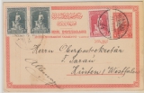 Türkei, 1930, 6 Grouchi- GS + 1 Grouchi + (2x) 10 Para als Zusatzfrankatur, als Aulandspostkarte von Stamboul nach Hüsten (D)