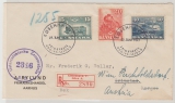 Dänemark, 1947, 75 Öre MiF auf Erstagsbrief, als Auslands- Einschreiben von Kopenhagen nach Grimstad (N) und nach Wien (A)