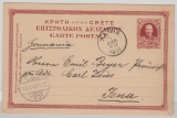 Kreta, 1903, 10 ...- GS- Karte, gelaufen als Auslandspostkarte von Chania nach Jena, vs. mit Ankunftsstempel