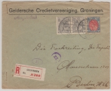 Niederlande, 1921, 35 Ct. MiF. auf Auslandseinschreiben von Groningen nach Berlin, vs. mit Dt. Zensur