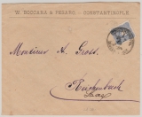 DAP, Türkei, 1888, Mi.- Nr.: 3 als EF auf Brief von Constantinopel nach Reichenbach