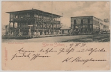 DOA, 1899, Mi.- Nr.: 6 (2x) + 7 als MiF auf Bildpostkarte (Dar-es-Salam) von Dar-es-Salam  nach Darmstadt