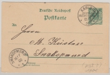 DSWA, 1900, 5 RPfg.- Überdruck- GS (Mi.- Nr.: 9I [!]), als Fernpostkarte von Karibib nach Swakopmund     Sehr selten!