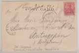 Deutsche Seepost Ost- Asiatische- Hauptlinie b, 1901, auf DR Mi.- Nr.: 56, von Suez nach Antwerpen (Belgien)