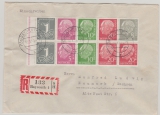 BRD, 1959, Mi.- Nr.: HBL 8 als EF auf Einschreiben- Fernbrief von Bayreuth nach Neumark / Sachsen