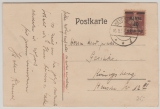 Memelgebiet,, 1921, Mi.- Nr.: 22 als EF auf Fernpostkarte von Heydekrug nach Königsberg