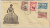 Gold Coast / Ghana, 1958, 9 d. Überdruck- MiF, auf FDC- Einschreiben- Fernbrief von Accra nach New York (USA)