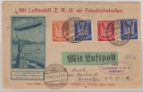 DR 347 u.a auf ausgabengleicher MiF, auf Brief per LZ Z.R.3 nach New York (1924!) rs. mit Transit- und Eingagsstempel