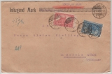 DR, Germania, 1918, Mi.- Nr.: 94 II + 95 II als MiF auf Wert- Fernbrief (über 15.000 Mk.) von Bochum nach Rossla, selten!