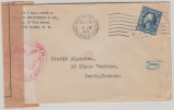 USA, 1915, 5 Ct. EF auf Auslandsbrief von New York nach Paris (F), mit französischer Zensur (?!) => Alliierte????