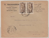 Libanon, 1925, 2 Piaster (2x) als MeF auf Auslandsbrief von Beyrouth nach Berlin