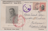 Bulgarien, 1916, 5 St. MiF auf Balkanansichtskarte Kolonialkriegerdank, von Skopje nach Schwerin, mit 2x Zensur!!!