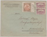 Ungarn, 1921, 4500 Korona MiF auf Auslandsbrief von Simontornia nach Oranienburg (D)