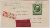 31, als EF auf Einschreiben- Eilboten- Fernbrief von Homburg (Saarpfalz) nach St. Wendel, auf Trübsbachbrief