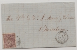 Spanien, 1869, 50 Mil. de Esc., als EF auf Fernbrief von Aguilas nach Barcelona