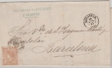 Spanien, 1867, 50 Mils de Esc, als EF auf Fernbrief von Zaragosa nach Barcelona
