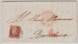 Spanien, 1852, 6 Cuartos (1852), als EF auf Fernbrief von Lorca nach Barcelona