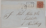 Dänemark (in D.), 1859, Mi.- Nr.: 7 als EF auf Fernbrief von Altona nach Carlshütte b. Rendsburg
