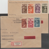 171- 77 auf 2 Briefen, je als Einschreiben- Expres- Fernbrief von Saarbrücken nach Burg Lobeda