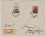Saargebiet, 1920, Mi.- Nr.: 1 + 16 als MiF auf Einschreiben- Fernbrief von Merzig nach B.- Charlottenburg, FA Burger BPP!