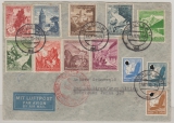 III. Reich, 1938, Mi.- Nr.: 675- 83 u.a. als MiF auf Auslands- Lupo- Brief von Trebbin nach Buenos Aires (Argentinien)