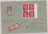 Meissen Nr. 32+ 34 (4x) als MiF auf E.- Brief nach Radeberg