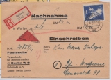DDR, 1950, Mi.- Nr.: 250 (4x) + DV (rs.), + 246 (vs.) in MiF auf Einschreiben- Nachnahme- Ortsbrief innerhalb von Berlin