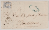 Spanien, 1871, 50 Mil. de Esc. als EF auf Fernbrief von Reus nach Barcelona
