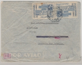 Portugal, 1942 (?), 1,75 $ (2x) in MeF auf Lupo- Auslandsbrief von Lisabon nach Trebbin, mit div. Dt. Zensur vs. + rs.