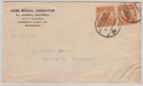 China, ca. 1920, Mi.- Nr.: 149 (2x) als MeF auf Auslandsbrief von Shanghai nach Hamburg
