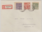 SBZ, Provinz Sachsen, 1946, Mi.- Nr.: 87- 89 B, als Satz- MiF auf Einschreiben- Fernbrief von Halle nach Schkeuditz
