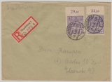 Provinz Sachsen, 1946, Mi.- Nrn.: 89 A + B (je vom OR), in MiF auf Einschreiben- Fernbrief von Magdeburg nach Berlin