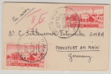 Syrien, 1952, 10 P. (2x) als MeF auf Auslands- Luftpostbrief von Alepo nach FF/M