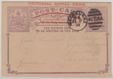 Australien / Victoria, 1894, 1,5 Penny Überdruck- GS, gelaufen als Auslandspostkarte von Melbourne nach ... D.