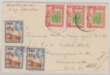 Fiji- Inseln, ca. 1940, 18 d. MiF auf Auslandsbrief von ... nach Framingham (USA)