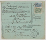 Finnland, 1915, 25 Pen. MiF auf Paketkartenstammteil, für 1 Paket von Hannila nach Helsinki