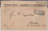 DR, Pfennig, 1881, Mi.- Nr.: 44 als EF auf Wert- Fernbrief von Waldenburg nach Berlin