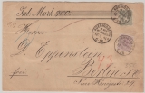 DR, Pfennig, 1881, Mi.- Nr.: 40 + 44 als MiF auf Wert- Fernbrief von Königsberg nach Berlin