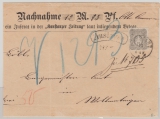 DR, Pfennige, 1875, Mi.- Nr.: 36 als EF auf Nachnahme- Fernbrief von Konstanz nach Mollmertingen (?)