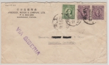 China, 1935, 25 Fen (?) MiF auf Auslandsbrief von Shanhai nach Hamburg