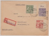 SBZ, Provinz Sachsen, 1946, Mi.- Nrn.: 87- 89B (kpl. Satz!), in MiF auf Einschreiben- Ortsbrief innerhalb von Klötze