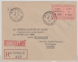 Dt. Bes. II WK, 1945, Frankreich, St. Nazaire,  4,5 Fr. Freimarke auf Einschreiben von La Turballe nach La Baule, geprüft!