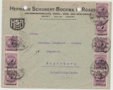 DR, Hochinflation, 1923, Mi.- Nr.: 331 (8x !) als MeF auf Fernbrief von Rosenheim nach Magdeburg